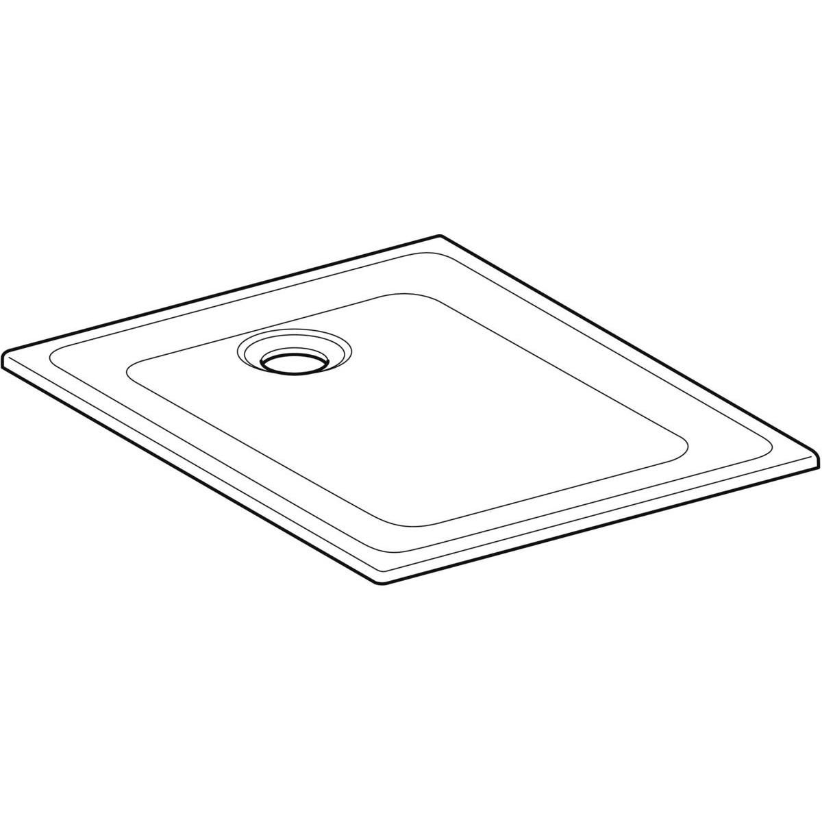 Receveur RENOVA céramique 90 x 70 ultra-plat à encastrer émaillé 4 côtés PN 12 de série pour bonde siphoïde de 90 Réf. 00733800000AG3