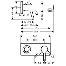 hansgrohe Talis S Factice Mitigeur de lavabo encastré mural, bec 165mm, bonde à écoulement libre, Chrome