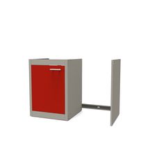 Porte de caisson associée meuble bas cuisinette CLIPMETAL COLOR 120 cm, Coloris Carmin