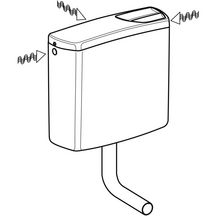 Réservoir chasse indépendant blanc double touche ASA basse position alimentation latérale interchangeable, avec couvercle vissé Réf. 140.314.11.1