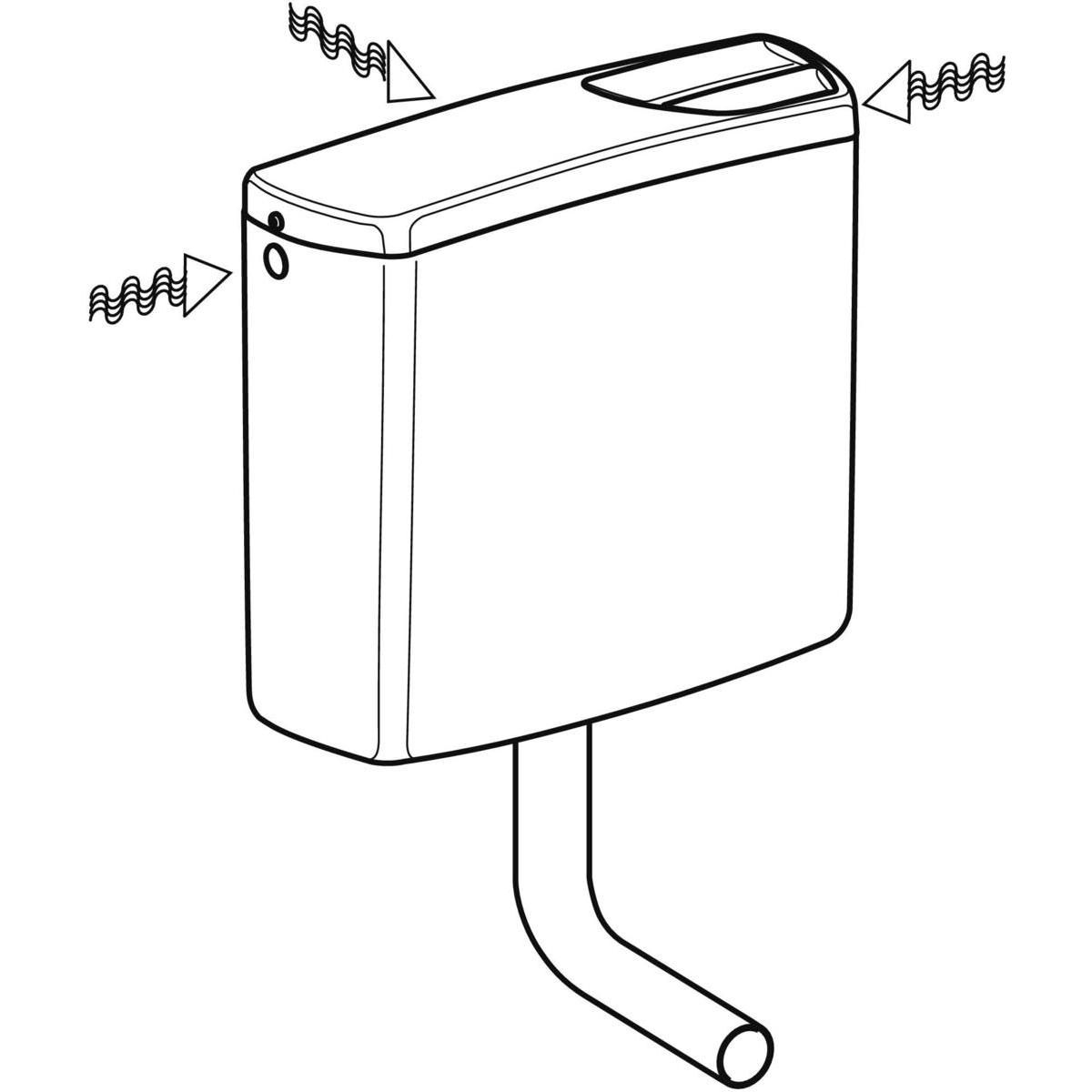 Réservoir chasse indépendant blanc double touche ASA basse position alimentation latérale interchangeable, avec couvercle vissé Réf. 140.314.11.1