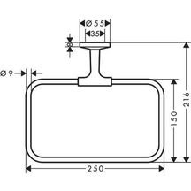 AXOR Universal Circular Anneau porte-serviette, Noir chromé poli