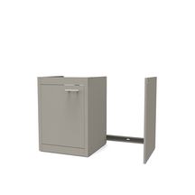 Porte de caisson associée meuble bas cuisinette CLIPMETAL COLOR 120 cm, Coloris Soie