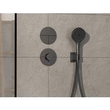 hansgrohe ShowerSelect Comfort S Set de finition pour mitigeur thermostatique encastré, Noir chromé brossé