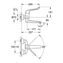 Mitigeur monocommande 1/2" Lavabo Euroeco Séquentiel Chromé 32793000