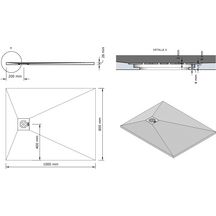 Receveur Alterna Daily'L 100 x 80 cm blanc