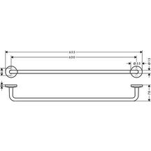 AXOR Universal Circular Porte-serviettes 600 mm, Aspect acier inoxydable