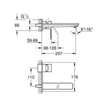 Mitigeur lavabo LINEARE  2 trous Taille L Chromé Réf. 23444001