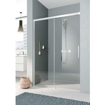 Paroi de douche en verre Nica L2 L hauteur 2 m largeur 150 cm argent poli gris Clean NI L 2 L 15020VMR / Réf. 1403032851