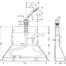 AXOR Support de douchette sur bord de baignoire Secuflex Secubox avec douchette à main, Noir chromé brossé