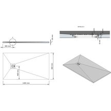 Receveur Alterna Daily'L 140 x 80 cm blanc.