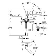 Mitigeur monocommande Lavabo Taille M GROHE Plus Chromé 23872003