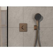 hansgrohe ShowerSelect Comfort Q Set de finition pour mitigeur thermostatique encastré avec 2 fonctions, Bronze brossé