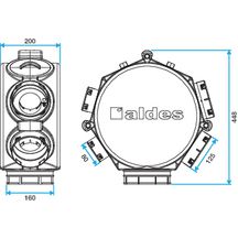 Caisson répartiteur PPE équipé d'1 piquage D160, 1 D125 et 6 D80 pour réseau VMC double-flux résidentiel en insufflation ou extraction 11023194