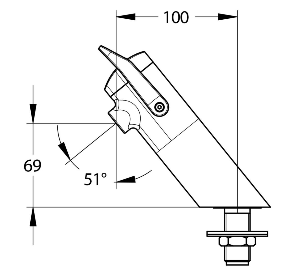 Robinet sur plage pour lavabo Presto NEO DUO. Déclenchement mécanique et temporisé par manette souple ergonomique adapté aux enfants. Double temporisation 7-11sec modifiable. Débit 3l/min. Système antiblocage. G1/2".