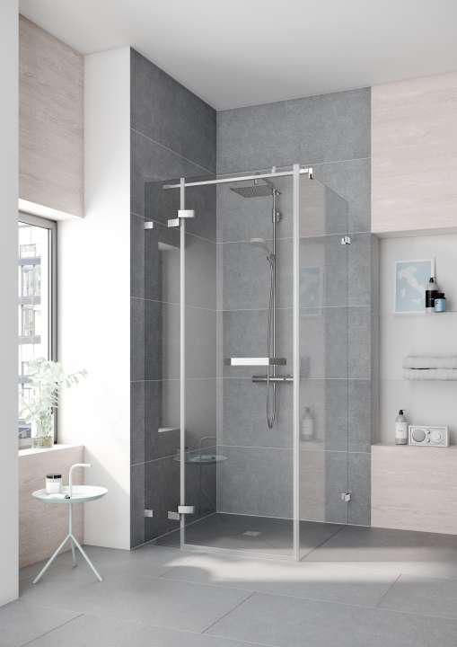 Paroi de douche en verre Tusca TWP hauteur 2 m largeur 93 cm argent poli clair Clean TUTWP09320VPR / Réf. 1403033326