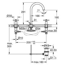 Mélangeur 3 trous 1/2" LavaboTaille M Atrio Hard Graphite brossé  Réf. 20643AL0