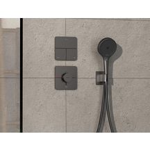 hansgrohe ShowerSelect Comfort Q Set de finition pour mitigeur thermostatique encastré, Noir chromé brossé