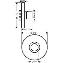 AXOR ShowerSelect Thermostatique ShowerSelect rond encastré haut débit, Rouge doré poli