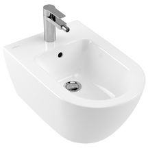 Bidet SUBWAY 20 pour robinetterie monotrou, trou de robinetterie percé avec trop-plein 375x565 mm blanc ceramicplus réf. 540000R1