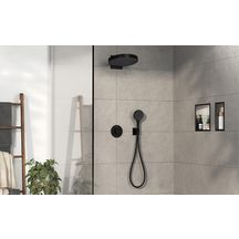 hansgrohe ShowerSelect Comfort S Set de finition pour mitigeur thermostatique encastré avec 2 fonctions, Noir mat