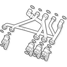 NF-Cadre écarteur 55mm, robinets et douilles de remplacement Saunier Duval Twin pour Niagara C/Clas B One Max Réf. 3319580