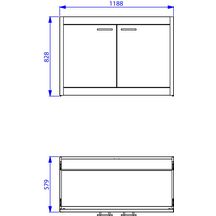 Meuble sous-évier (sans les portes) CLIPMETAL finition laqué Blanc Glacier 120 cm avec 1 étagère ABMV121Z00