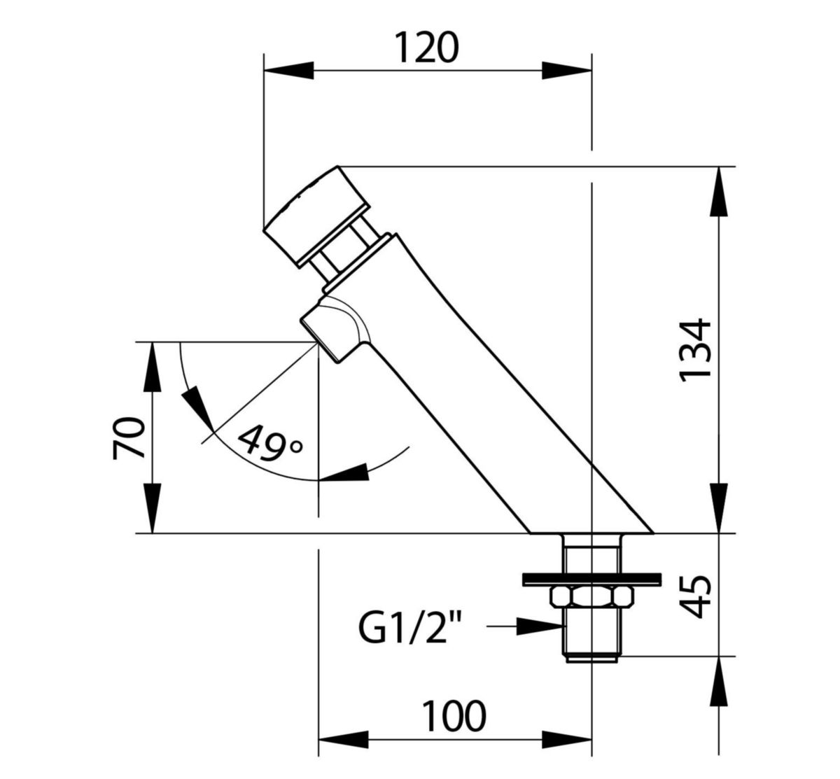 Le robinet sur plage PRESTO NEO S® pour lavabo s’arrête automatiquement grâce à une temporisation fixe de 7 secondes.