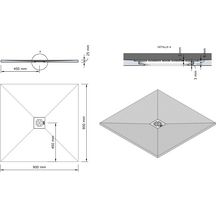 Receveur Alterna Daily'L 90 x 90 cm blanc.