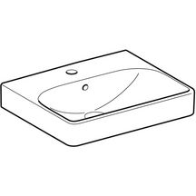 Lave-mains Geberit Smyle Square, Blanc, 50x16x41cm, trou de robinetterie au centre