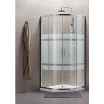 Paroi de douche Alterna Concerto quart cercle coulissant L 80 x H 195 cm profilé argent brillant verre sérigraphié