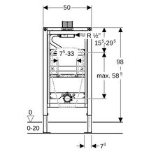 Bâti-support DUOFIX PLUS urinoir, hauteur réduite 98cm, déclenchement par le dessus réf. 111617001