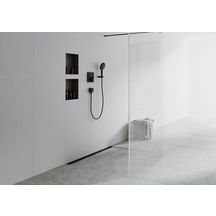 hansgrohe RainDrain Match Caniveau de douche linéaire 800 avec cadre réglable en hauteur, Noir mat