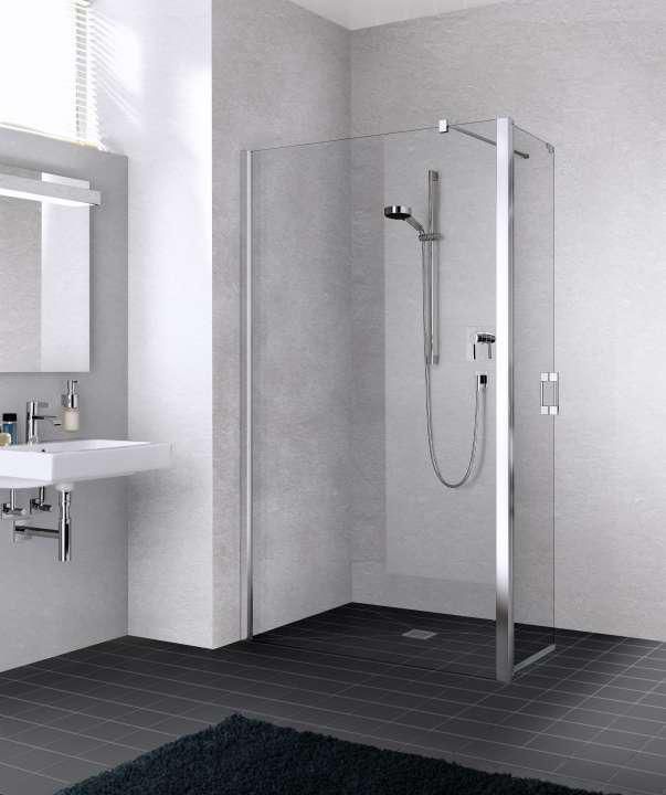 Paroi de douche Liga LI T1R 11020 VAR argent poli verre clair Réf. 1403032373