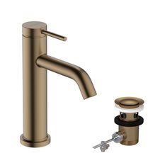 hansgrohe Tecturis S Mitigeur de lavabo 110 CoolStart avec tirette et vidage, Bronze brossé