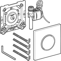 Déclenchement HyTouch Sigma10 pneumatique encastré pour urinoir, blanc / chromé brillant / blanc réf. 116015KJ1