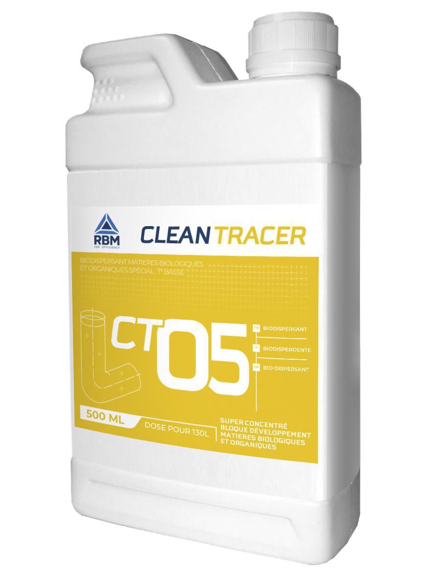 Biodisperçant anti-organismes clean tracer ct05 pour réseaux basse-température, bidon 500ml Réf. 38020002