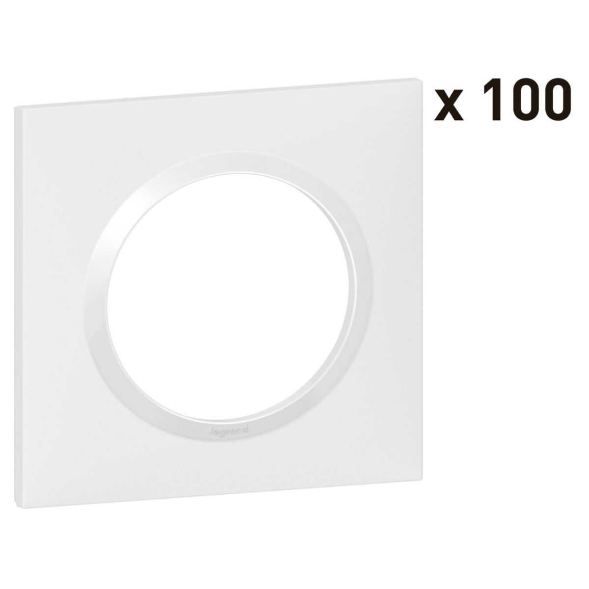 Legrand - lot de 100 plaques carrées dooxie 1 poste finition blanc Réf 600941