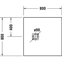 Receveur de douche Sustano 800x800 mm Carré Grège Mat, Réf : 720269640000000