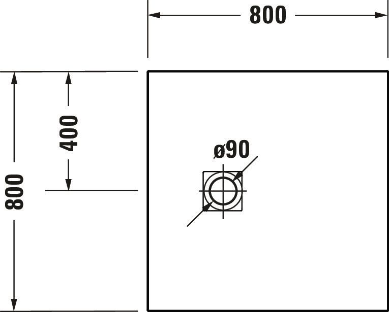 Receveur de douche Sustano 800x800 mm Carré Grège Mat, Réf : 720269640000000