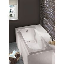 Baignoire VARIA 105x70 cm, sabot, vidage standard non fourni, profondeur interne 37,5 cm, toplax, contenance 40 litres, blanc réf. 199224