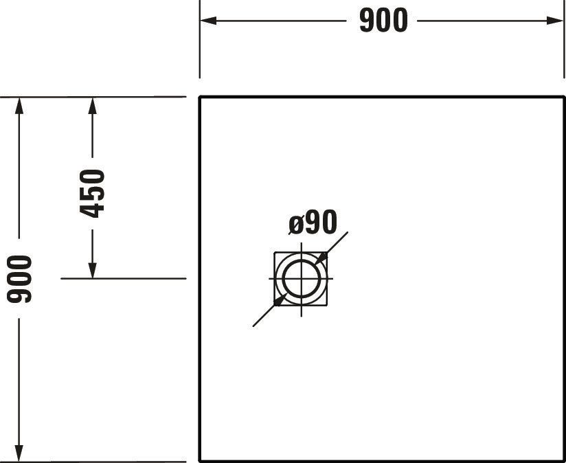 Receveur de douche Sustano 900x900 mm Carré Blanc Réf : 720271730000000