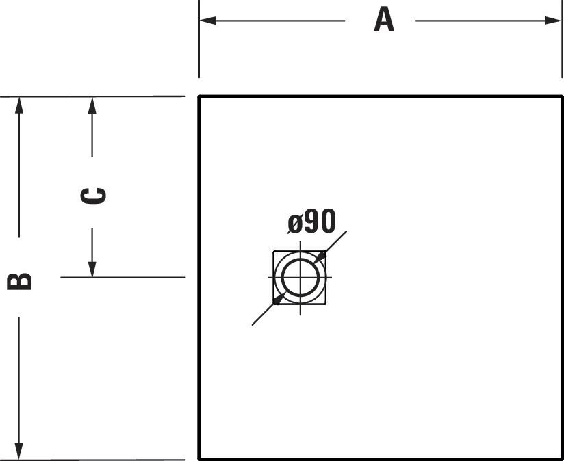 Receveur de douche Sustano 900x900 mm Carré Blanc Réf : 720271730000000