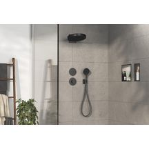 hansgrohe ShowerSelect Comfort S Set de finition pour mitigeur thermostatique encastré, Noir chromé brossé