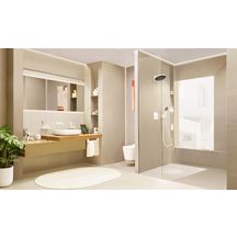 hansgrohe Tecturis S Mitigeur de lavabo encastré mural, bec 16.5 cm, bonde à écoulement libre, Blanc mat