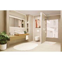 hansgrohe Tecturis S Mitigeur de lavabo encastré mural, bec 16.5 cm, bonde à écoulement libre, Blanc mat