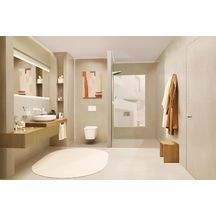 hansgrohe Tecturis S Mitigeur de lavabo encastré mural, bec 16.5 cm, bonde à écoulement libre, Blanc mat