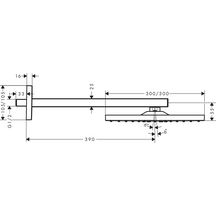 hansgrohe Raindance E Douche de tête 300 1jet avec bras de douche, Aspect doré poli