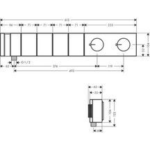 AXOR Edge Module thermostatique Select encastré 610 / 100 avec 4 fonctions et douchette tube 2jet, Chromé