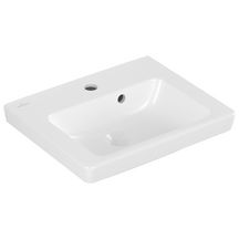 Lave-mains SUBWAY 2.0 pour robinetterie monotrou, trou de robinetterie percé avec trop-plein 450 x 370 mm blanc ceramicplus Réf. 731545R1